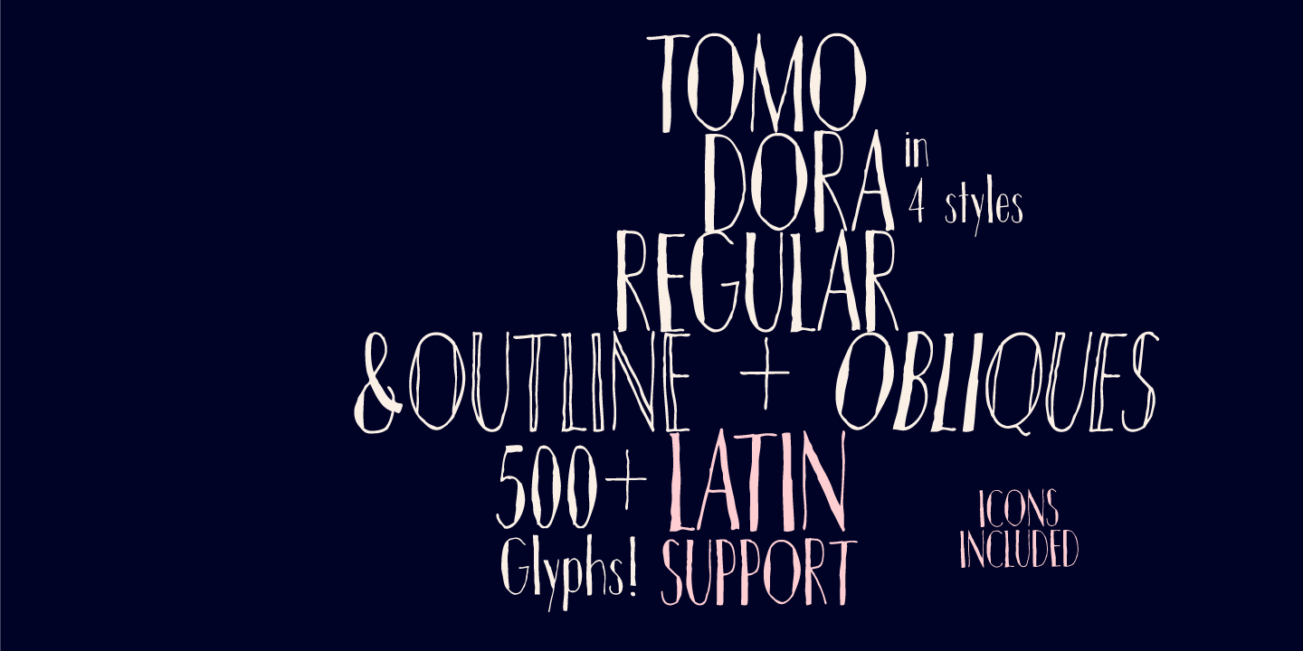 Пример шрифта TOMO Dora Sans Icons